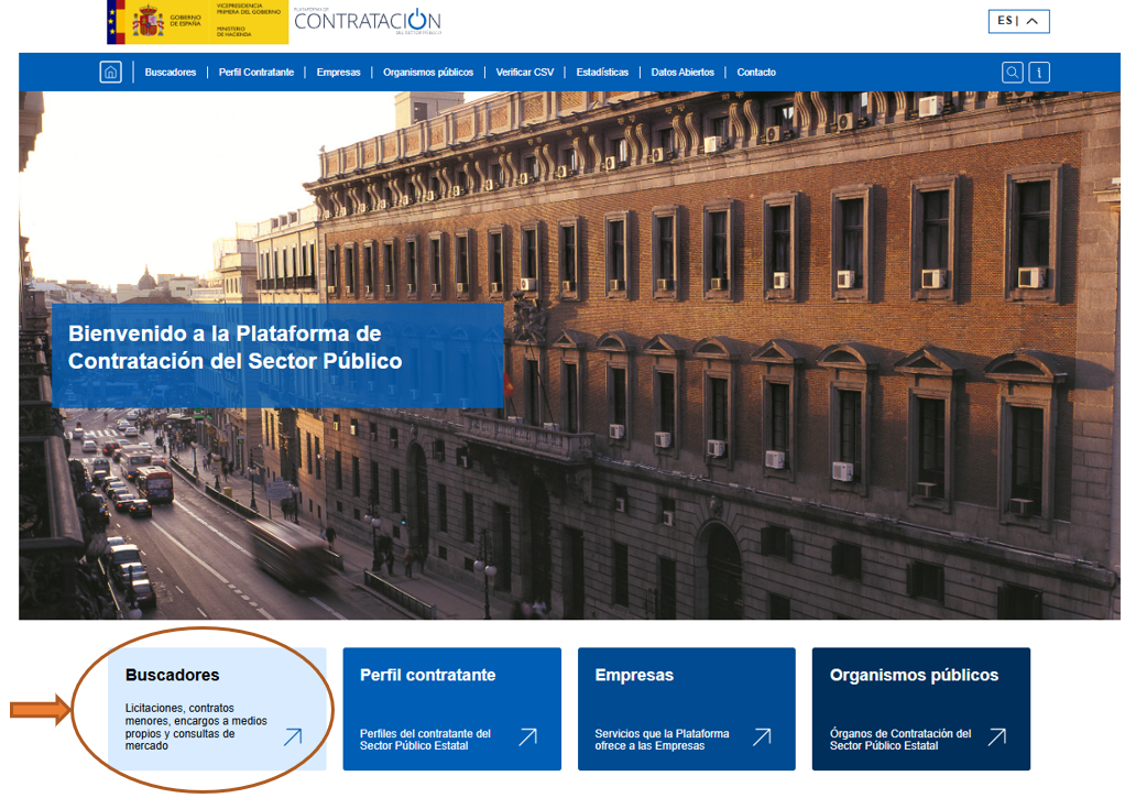 Página web plataforma contratación