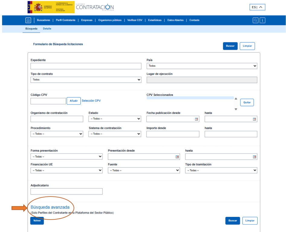 Formulario de búsquda