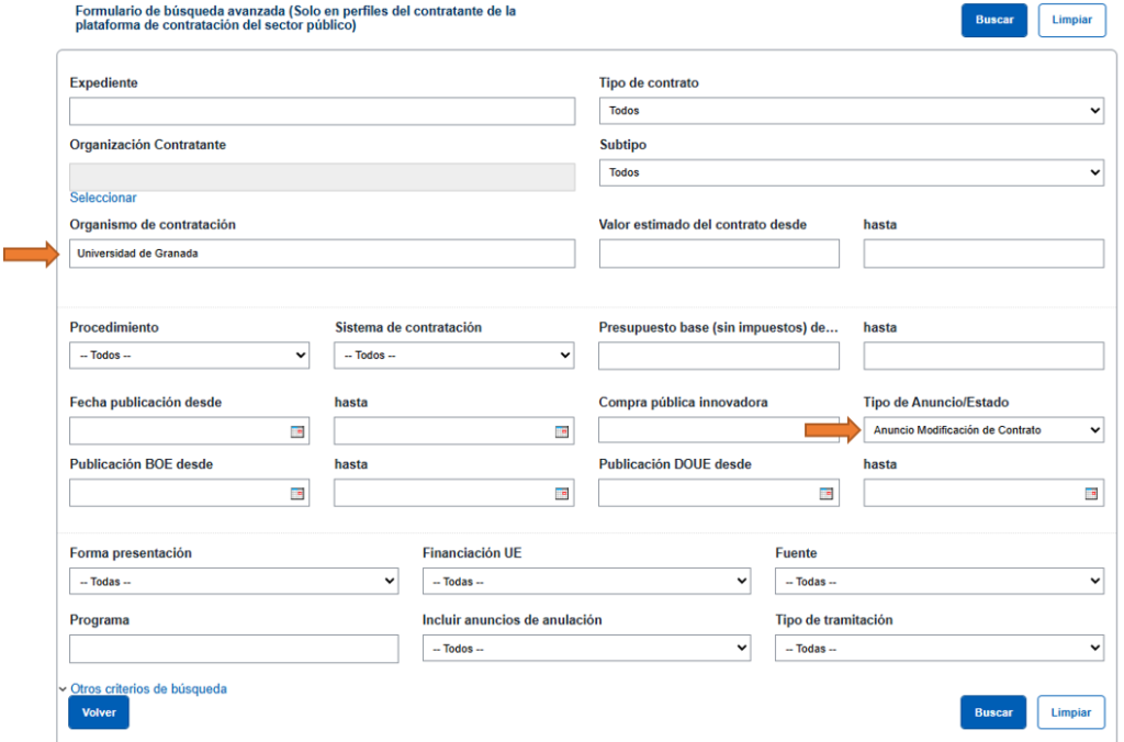Formulario de búsqueda