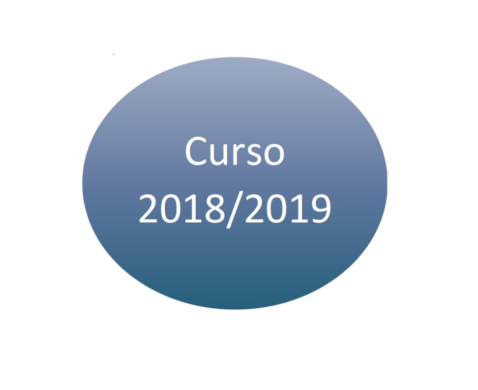 Círculo con rótulo "Curso 2018/2019"